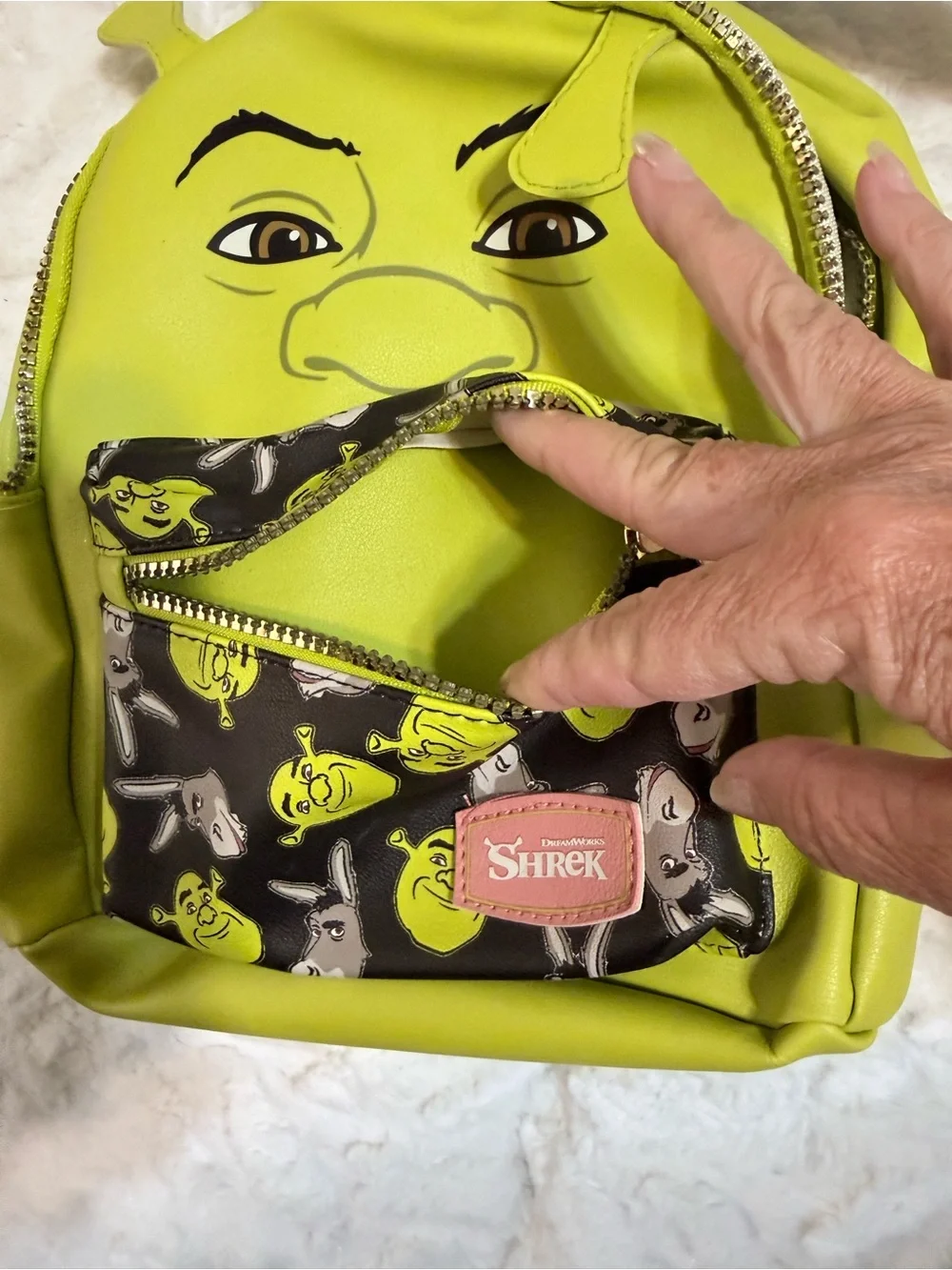 Dreamworks Shrek Bright Green and Black Kids Backpack